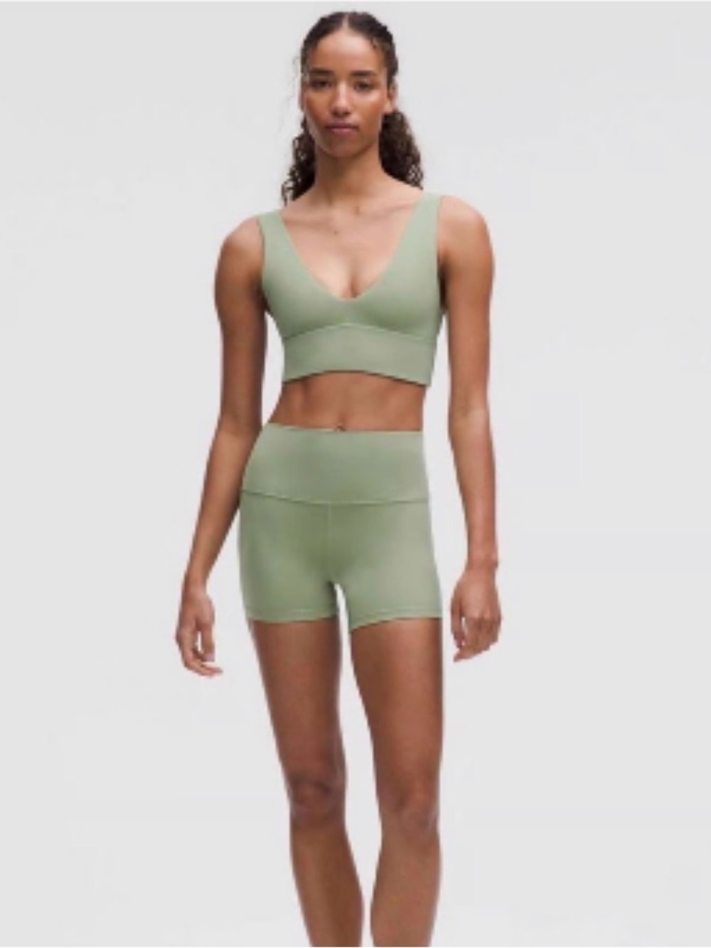 Lululemon Align High Rise 4" Shorts Desert Green Nulu Yoga Bike Shorts Size 2